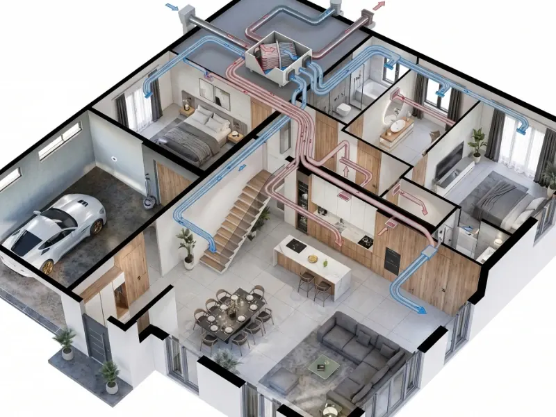 Rekuperacja centralna – schemat instalacji w domu